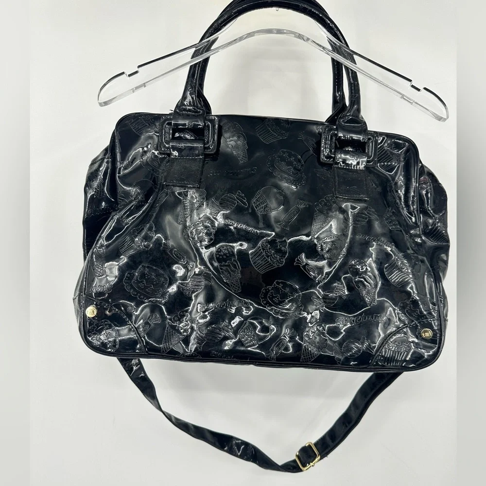 *Sweetums By Timi & Leslie Black Patent Leather Baby Diaper Bag | Bin D